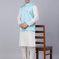 Men's Sky Blue Woven Design Waistcoats ( JOWC 4050Sky )