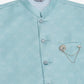 Men's Sky Blue Woven Design Waistcoats ( JOWC 4050Sky )