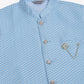 Men's Blue Woven Design Waistcoats ( JOWC 4066Blue )