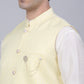 Men's Yellow Woven Design Waistcoats ( JOWC 4066Yellow )