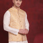 Golden Woven Design Nehru Jacket ( JOWC 4087Golden )