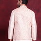 Woven Design Nehru Jacket ( JOWC 4087 Pink )