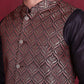 Woven Design Nehru Jacket ( JOWC 4088 Maroon )