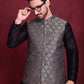 Woven Design Nehru Jacket ( JOWC 4088 Silver )