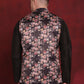 Floral Printed Nehru Jacket ( JOWC 4090Black )