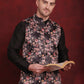 Floral Printed Nehru Jacket ( JOWC 4090Black )