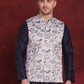 Floral Printed Nehru Jacket ( JOWC 4090White )