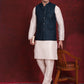 Blue Woven Design Nehru Jacket ( JOWC 4091Peacock )