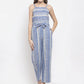 Women Red & Off-White Striped Basic Jumpsuit ( JUP 8001 Red )