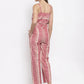 Women Red & Off-White Striped Basic Jumpsuit ( JUP 8001 Red )