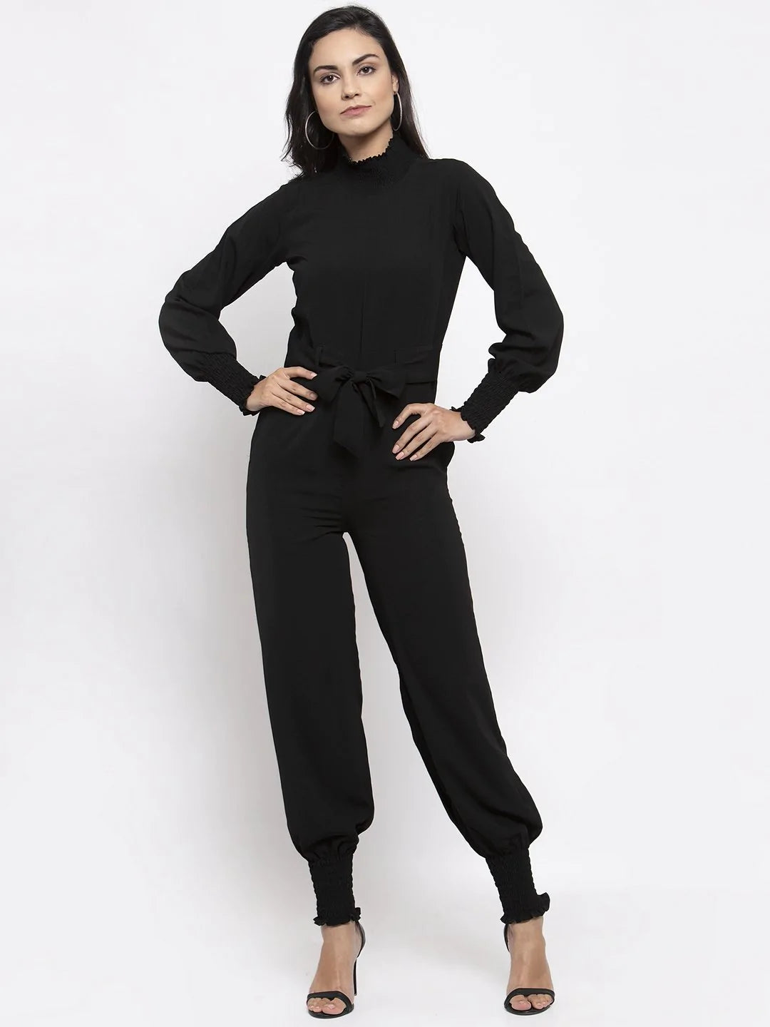 Jompers Women Black Solid Basic Jumpsuit ( JUP 8002 Black )