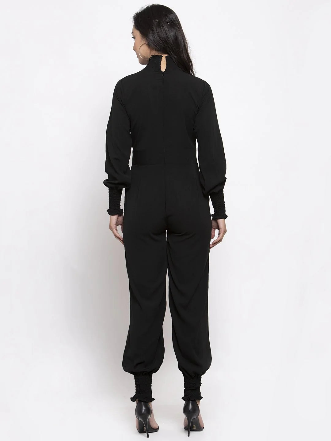 Jompers Women Black Solid Basic Jumpsuit ( JUP 8002 Black )