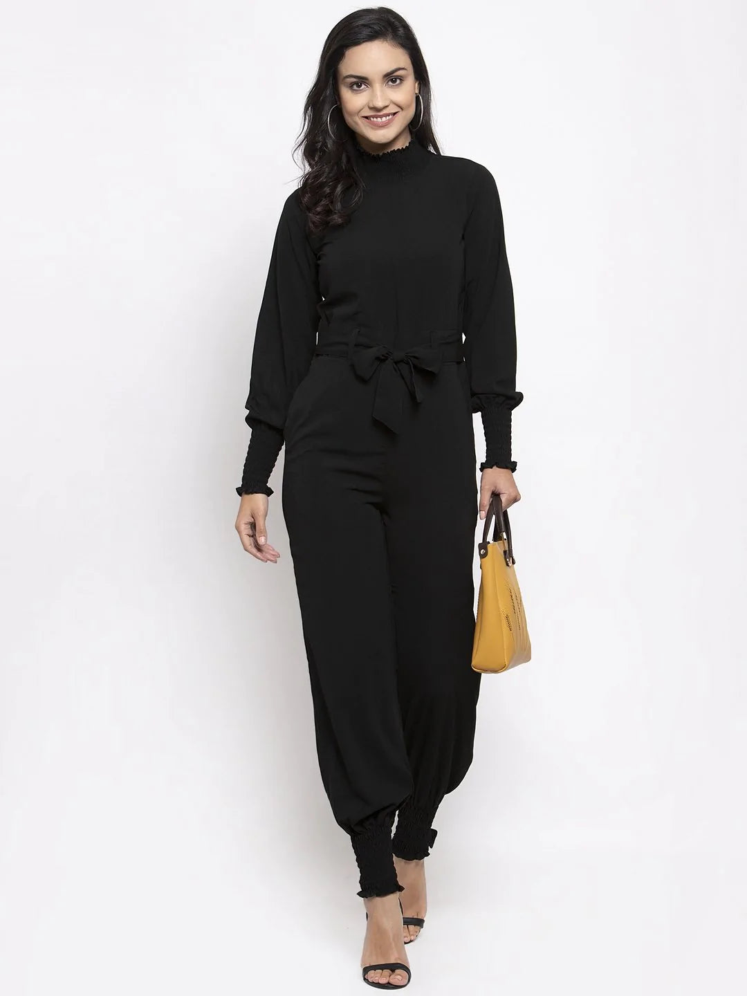 Jompers Women Black Solid Basic Jumpsuit ( JUP 8002 Black )