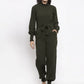 Jompers Women Olive Green Solid Basic Jumpsuit ( JUP 8002 OLive )