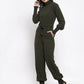 Jompers Women Olive Green Solid Basic Jumpsuit ( JUP 8002 OLive )