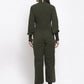 Jompers Women Olive Green Solid Basic Jumpsuit ( JUP 8002 OLive )