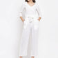 Jompers Women White Solid Jumpsuit with sequence on neck ( JUP 8003 White )