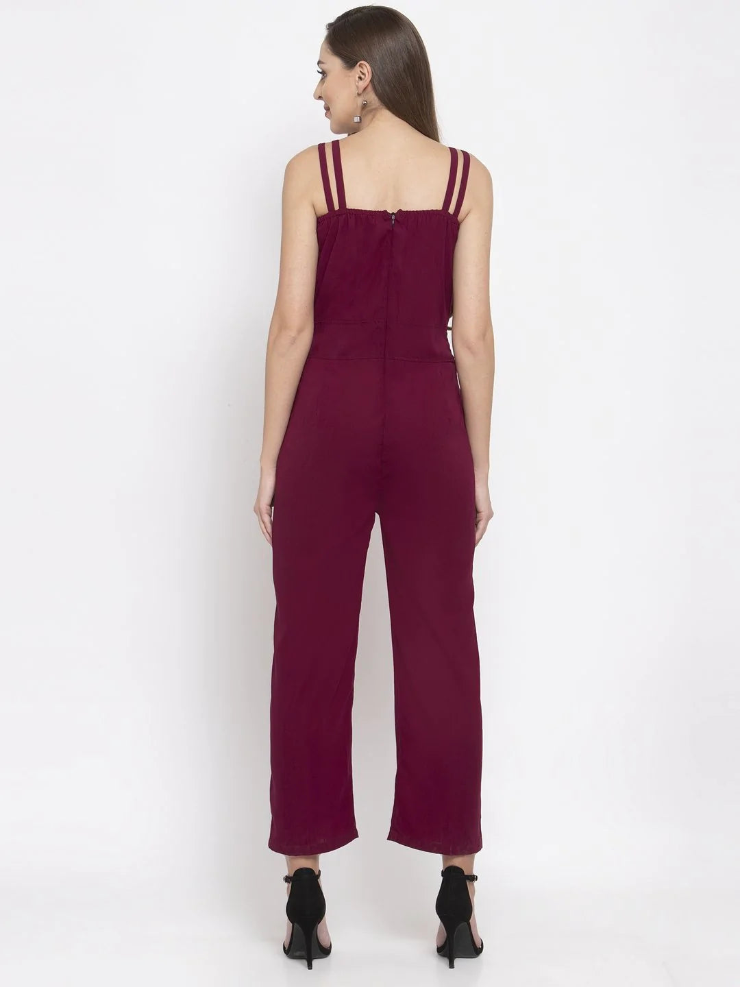 Jompers Women Purple Solid Embellished Jumpsuit ( JUP 8004 Purple )