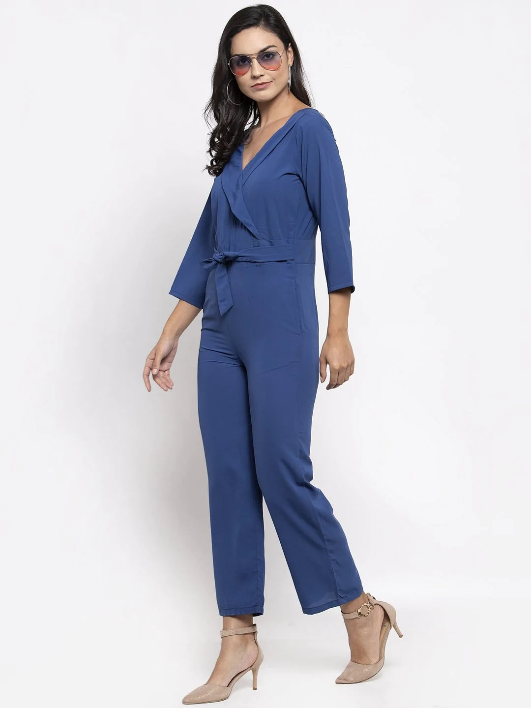 Jompers Women Blue Solid Jumpsuit ( JUP 8005 Blue )