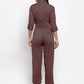 Jompers Women Brown Solid Jumpsuit ( JUP 8007 Brown )