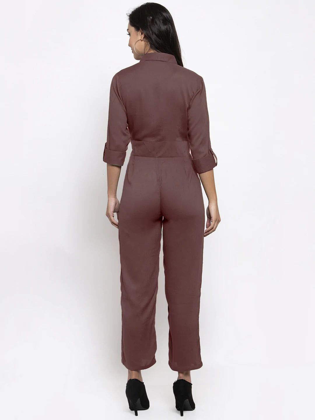Jompers Women Brown Solid Jumpsuit ( JUP 8007 Brown )
