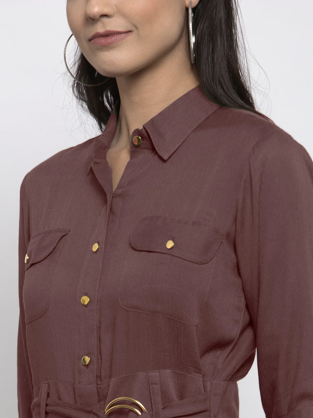 Jompers Women Brown Solid Jumpsuit ( JUP 8007 Brown )