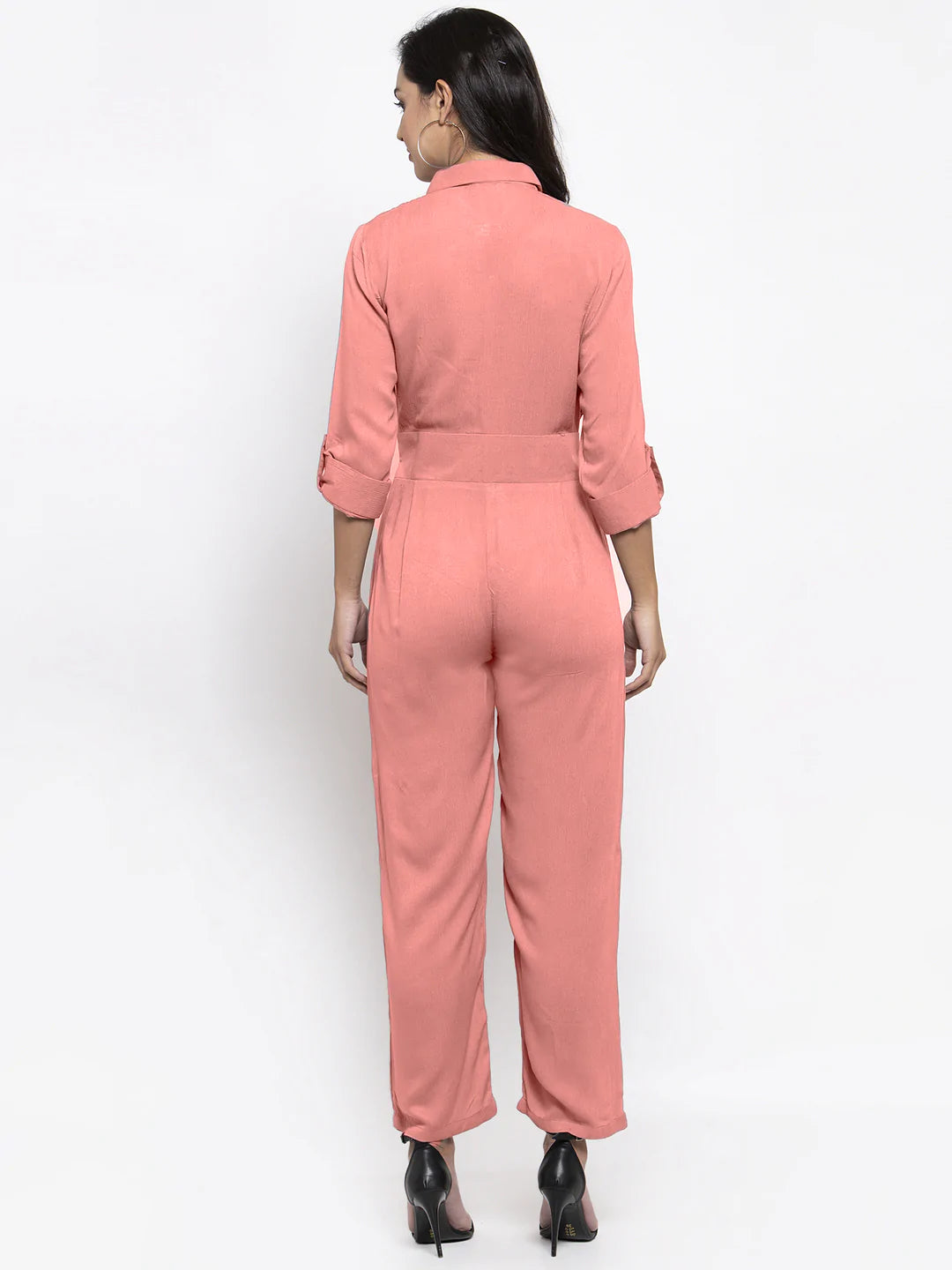 Jompers Women Peach Solid Jumpsuit ( JUP 8007 Peach )