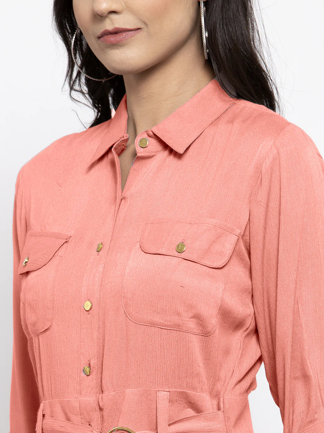Jompers Women Peach Solid Jumpsuit ( JUP 8007 Peach )