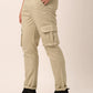 Jainish Men's Casual Cotton Solid Cargo Pants ( KGP 154 Cream )