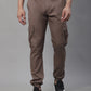 Jainish Men's Casual Cotton Solid Cargo Pants