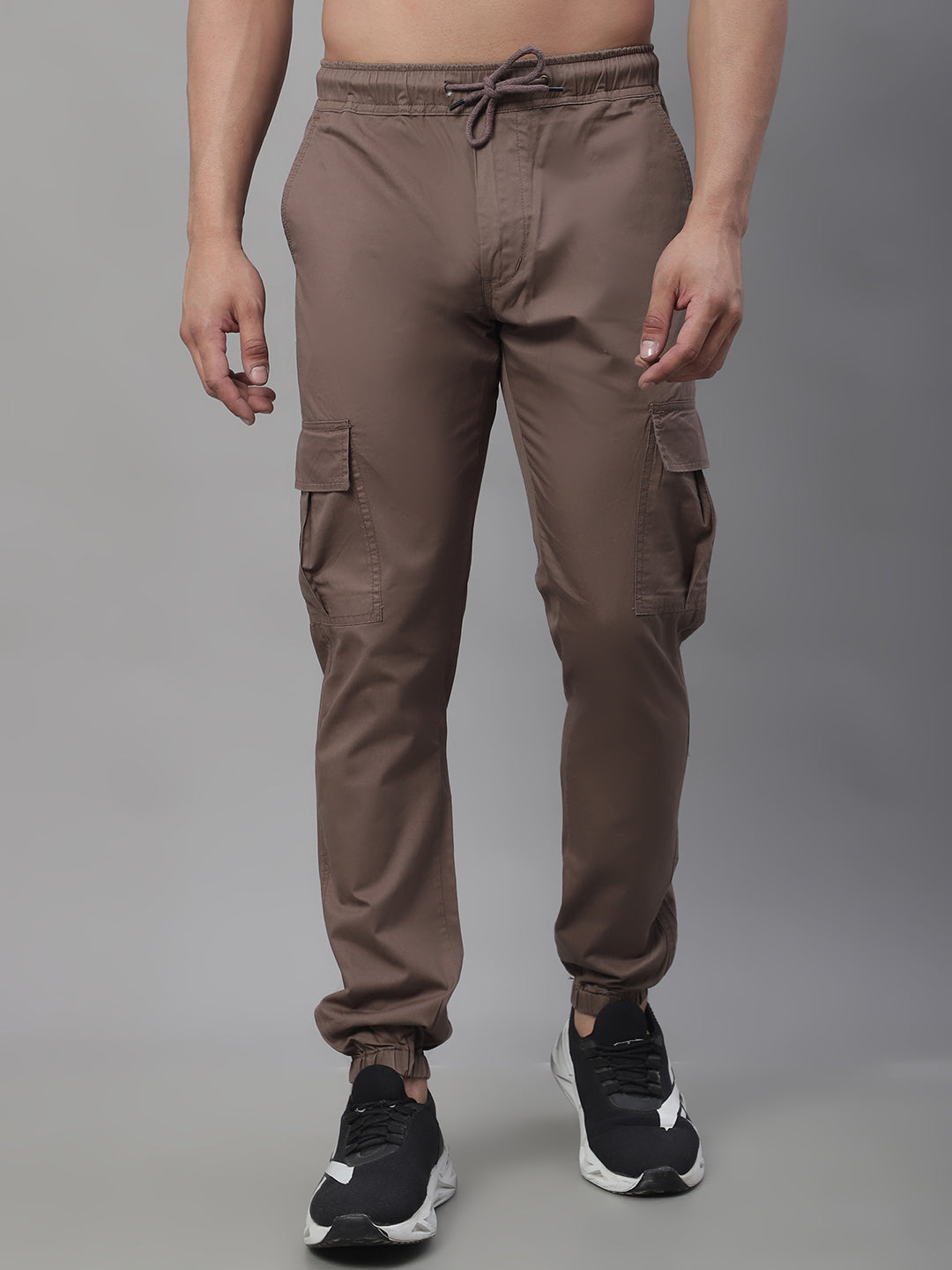 Jainish Men's Casual Cotton Solid Cargo Pants