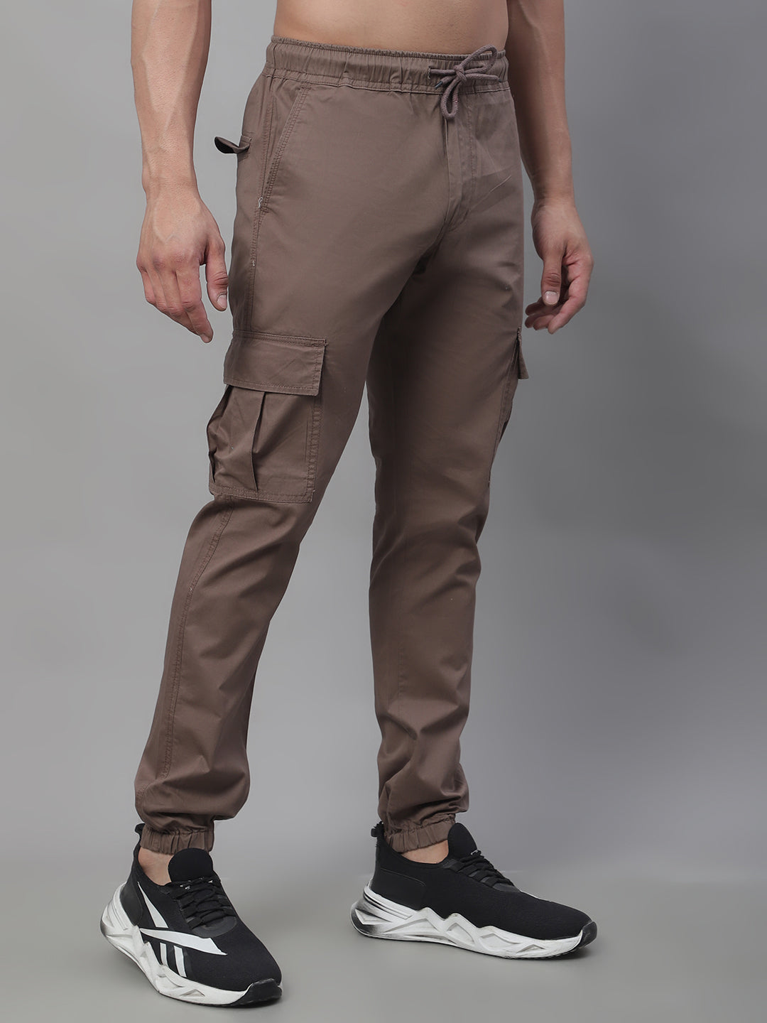 Jainish Men's Casual Cotton Solid Cargo Pants