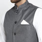 Jompers Men's Grey Melange Solid Nehru Jacket ( JOWC 4021Charcoal )