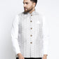 Jompers Men's Grey Embroidered Nehru Jacket ( JOWC 4023Grey )