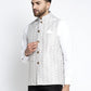 Jompers Men's Grey Embroidered Nehru Jacket ( JOWC 4023Grey )