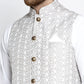 Jompers Men's Grey Embroidered Nehru Jacket ( JOWC 4023Grey )