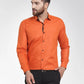 Jainish Dark Orange Formal Shirt with black detailing ( SF 411DO )