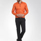 Jainish Dark Orange Formal Shirt with black detailing ( SF 411DO )