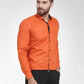 Jainish Dark Orange Formal Shirt with black detailing ( SF 411DO )