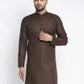Jompers Men's Coffee Cotton Solid Kurta Only ( KO 611 Coffee )