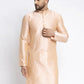 Jompers Men's Peach Solid Dupion Silk Kurta Only( KO 636 Peach )