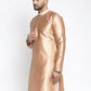 Jompers Men Bronze & White Woven Design Kurta Only ( KO 637 Bronze )