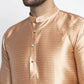 Jompers Men Bronze & White Woven Design Kurta Only ( KO 637 Bronze )