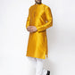 Jompers Men Yellow & White Woven Design Kurta Only ( KO 637 Yellow )