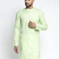 Jompers Men Green & White Self Design Kurta Only ( KO 638 Green )