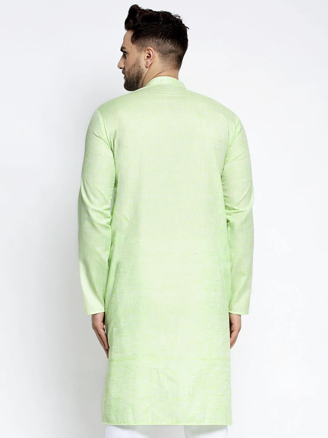 Jompers Men Green & White Self Design Kurta Only ( KO 638 Green )