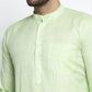 Jompers Men Green & White Self Design Kurta Only ( KO 638 Green )