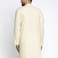 Jompers Men Lemon Yellow & White Self Design Kurta Only ( KO 638 Lemon )