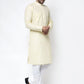 Jompers Men Lemon Yellow & White Self Design Kurta Only ( KO 638 Lemon )