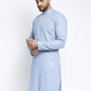 Jompers Men Blue & White Self Design Kurta Only ( KO 638 Sky )